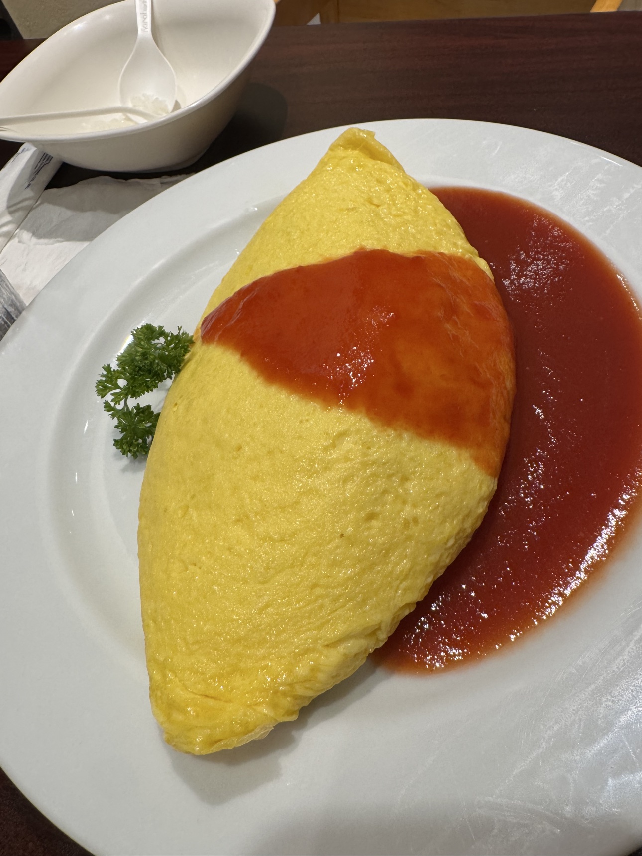 Omurice with tomato sauce at Ginza Bairin Waikiki