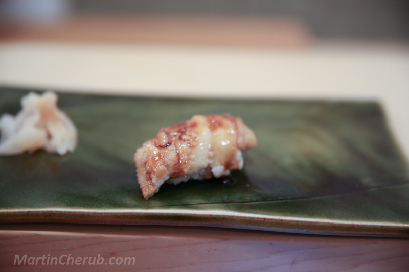 Anago nigiri — glazed and caramelised saltwater eel