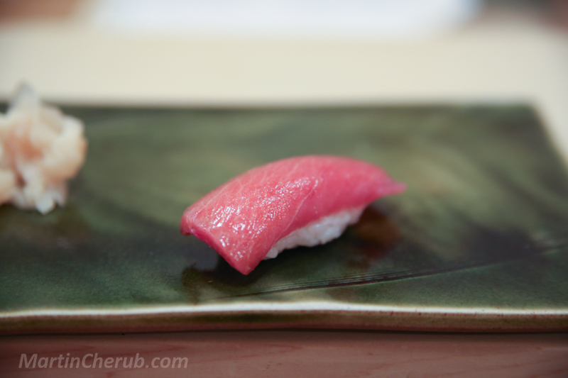 Chu-toro — medium fatty tuna, pink with visible marbling