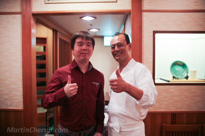 Martin with chef Ono Takashi at Sukiyabashi Jiro, Roppongi Hills