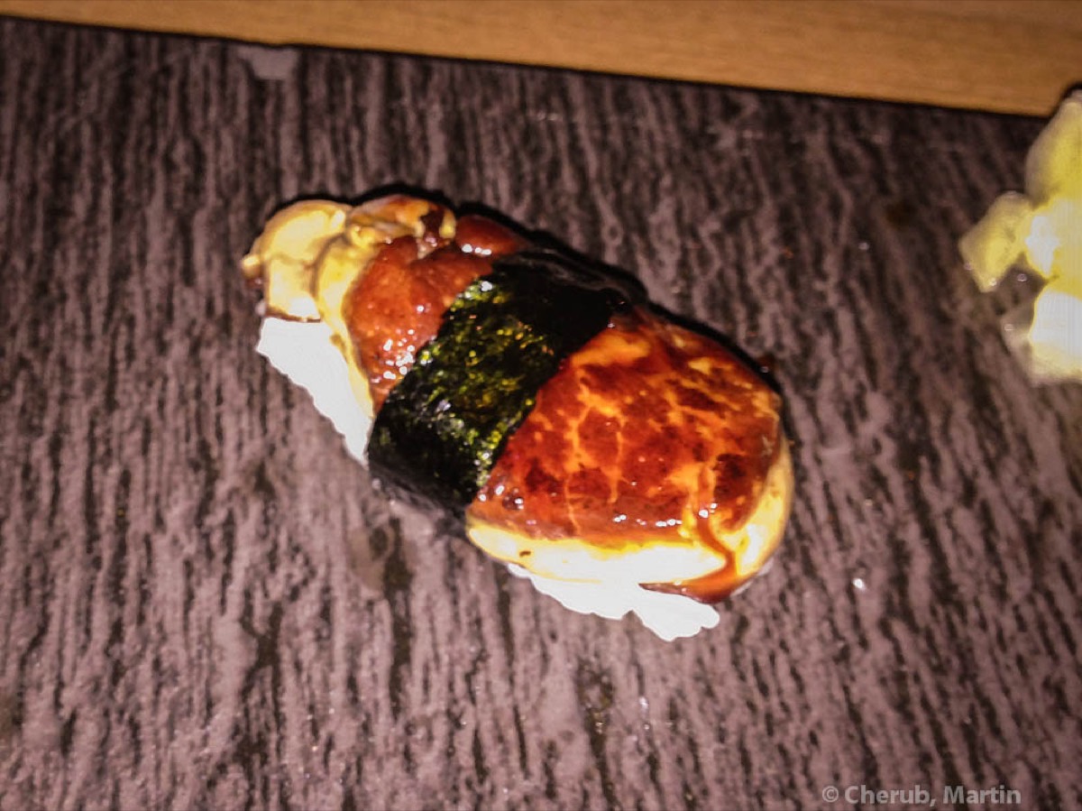 Foie gras nigiri at Kata Robata