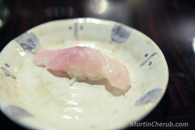 Pink-hued nigiri