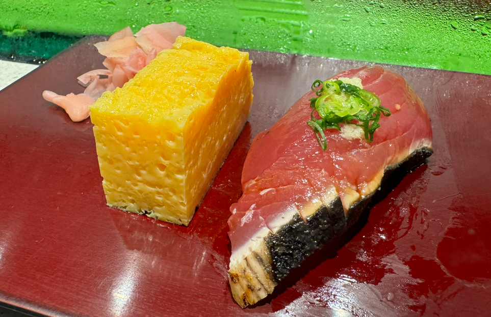 Aburi tuna with tamagoyaki