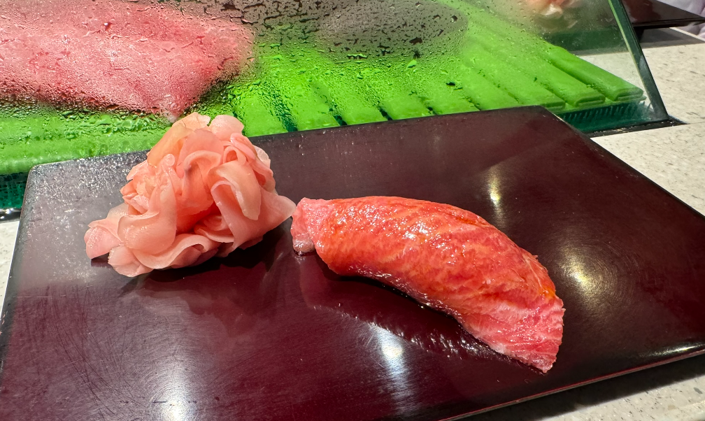 Toro nigiri at Daiwa Sushi in Toyosu Fish Market, Tokyo